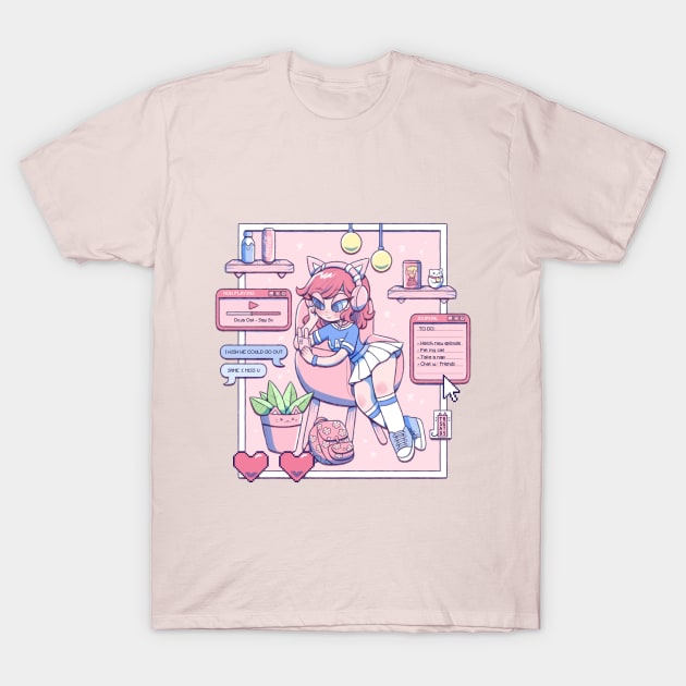 Girl with headphones T-Shirt by Trsgatos